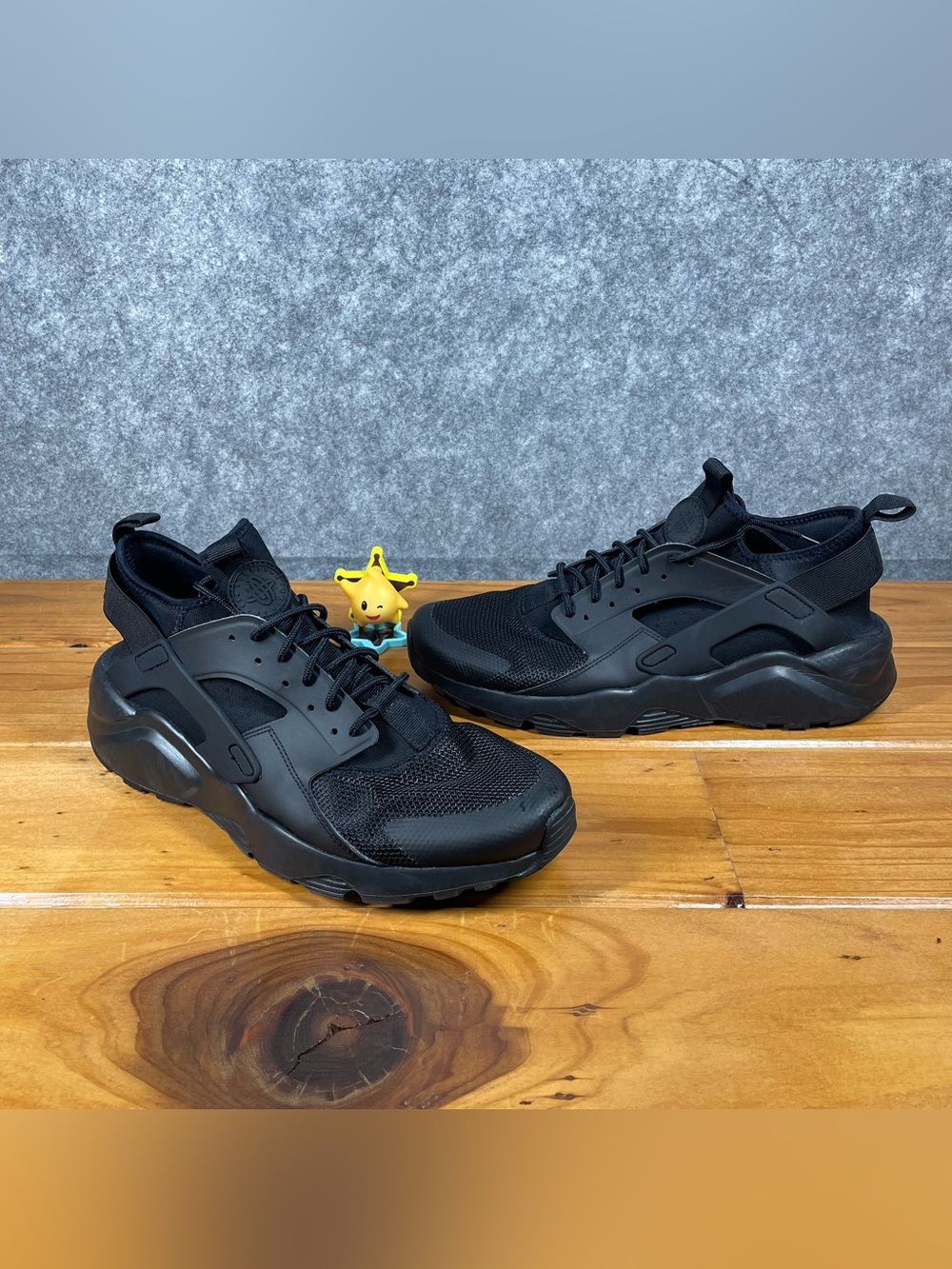 Nike Air Huarache Run Ultra Mens Size 11.5 Triple Black Shoe Sneakers 819685-002